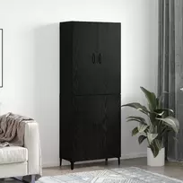 Aukštas spintelė 2 vnt. Juodas ąžuolas 69,5 x 34 x 180 cm