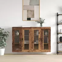 Sieniniai spintelės 2 vnt. Sena mediena 69,5 x 34 x 90 cm