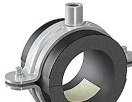 Isopipe ISOCLAMP 022x19 mm vamzdžio laikiklis, cinkuotas HD laikiklis, M8/M10, -45 iki +105°C (2 varžtai)