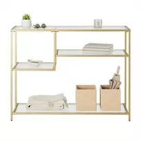 Songmics Konsolinis staliukas iš plieno ir grūdinto stiklo 35x100x80 cm