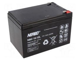 Re-battery: acid-lead | 12V | 15Ah | AGM | maintenance-free