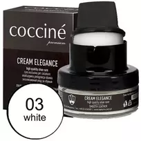Baltas lygios odos maitinamasis ir spalvą atnaujinantis batų kremas – Coccine Kreminis Elegance, baltas, 50 ml