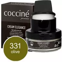 Alyvuogių spalvos lygios odos maitinamasis ir spalvą atnaujinantis batų kremas – Coccine Kreminis Elegance, olive, 50 ml