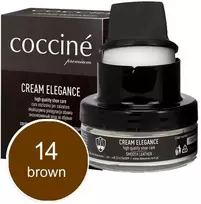 Rudos spalvos lygios odos maitinamasis ir spalvą atnaujinantis batų kremas – Coccine Kreminis Elegance, ruda, 50 ml