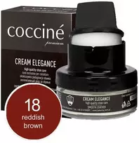 Rausvai rudos spalvos lygios odos maitinamasis ir spalvą atnaujinantis batų kremas – Coccine Kreminis Elegance, reddish-ruda, 50 ml