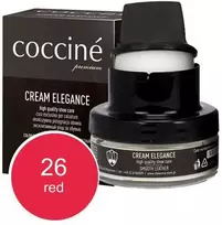 Raudonas lygios odos maitinantis ir spalvą atnaujinantis batų kremas – Coccine Kreminis Elegance, raudonas, 50 ml