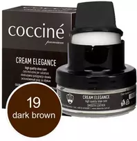 Tamsiai rudas lygios odos maitinantis ir spalvą atnaujinantis batų kremas – Coccine Kreminis Elegance, tamsiai rudas, 50 ml