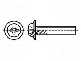 Screw | with flange | M3x3 | Head: button | Phillips | steel | zinc | PH2