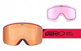 Giro AXIS GLACIER Raudonas STACKED (OTG) žieminiai akiniai (cilindriniai) (RYŠKUS-Carl Zeiss COPPER 19-42% S2 veidrodinis spalvotas lęšis + RYŠKUS-Carl Zeiss INFRARED 58% S1 veidrodinis spalvotas lęšis)