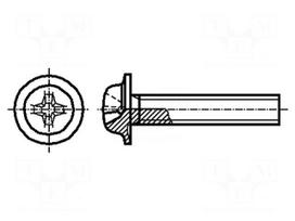 Screw | with flange | M4x12 | Head: button | Phillips | PH2