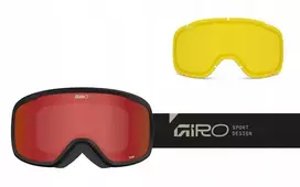 Giro Gogle žieminiai ROAM Juodas STONE STACKED (OTG) (Cylindrical) (szyba AMBER SCARLET 19-42% S2 + Geltonas 80-99% S0)