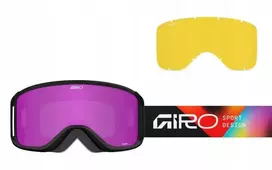 Giro Gogle žieminiai GIRO SAGEN Juodas ANGLES (OTG) (Cylindrical) (szyba AMBER Rožinis 19-42% S2 + szyba Geltonas 80-99% S0)