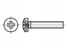 Screw | M5x12 | DIN: 7985A | Head: cheese head | Phillips | PH2