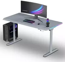 ULTRADESK Biurko dla gracza QUEST, 140x70cm, 72-120cm, pilka-pilka