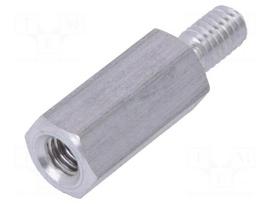 Screwed spacer sleeve | Int.thread: M4 | 15mm | Ext.thread: M4