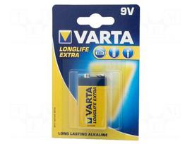 Battery: alkaline | 9V | 6F22 | LONGLIFE | Batt.no: 1 | non-rechargeable