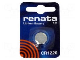 Battery: lithium | 3V | CR1220,coin | Batt.no: 1 | Ø12.5x2mm | 40mAh