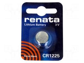Battery: lithium | 3V | CR1225,coin | Batt.no: 1 | Ø12x2.52mm | 48mAh
