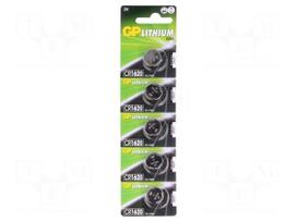 Battery: lithium | 3V | CR1620,coin | Batt.no: 5 | Ø16x2mm | 78mAh