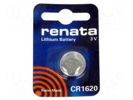 Battery: lithium | 3V | CR1620,coin | Batt.no: 1 | Ø16x2mm | 68mAh
