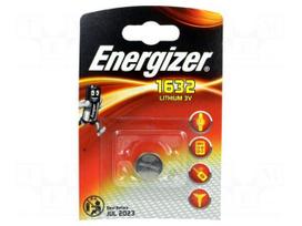 Battery: lithium | 3V | CR1632,coin | Batt.no: 1 | Ø16x3.2mm | 130mAh