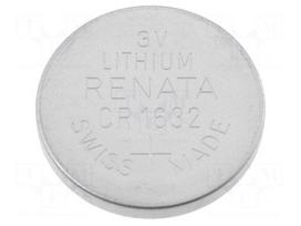 Battery: lithium | 3V | CR1632,coin | Ø16x3.2mm | 125mAh