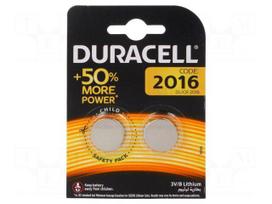 Battery: lithium | 3V | CR2016,coin | Batt.no: 2 | Ø20x1.6mm