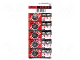 Battery: lithium | 3V | CR2016,coin | Batt.no: 5 | Ø20x1.6mm