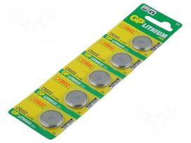 Battery: lithium | 3V | CR2032,coin | Batt.no: 5 | Ø20x3.2mm | 220mAh