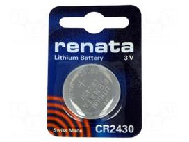 Battery: lithium | 3V | CR2430,coin | Batt.no: 1 | Ø24.5x3mm | 285mAh