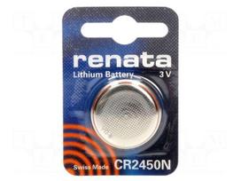 Battery: lithium | 3V | CR2450,coin | Batt.no: 1 | Ø24x5mm | 540mAh