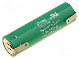 Battery: lithium | 3V | AA | soldering lugs | Ø14.7x50mm | 2000mAh