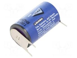 Battery: lithium | 3.6V | 1/2AA | for PCB | Ø14.3x24.6mm | 1200mAh