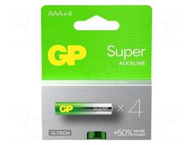 Battery: alkaline | 1.5V | AAA | Batt.no: 4 | non-rechargeable