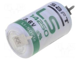 Battery: lithium | 3.6V | 1/2AA,1/2R6 | 2pin | Ø14.5x25mm | 1200mAh