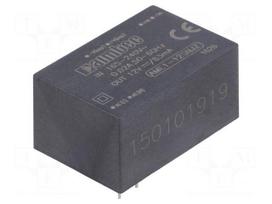 Converter: AC/DC | 1W | Uout: 12VDC | Iout: 0.083A | 69% | Mounting: PCB