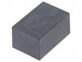 Converter: AC/DC | 3W | Uout: 12VDC | Iout: 0.25A | 77% | Mounting: PCB