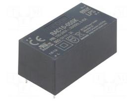 Converter: AC/DC | 15W | Uout: 5VDC | Iout: 3A | 84% | Mounting: PCB | 3000V