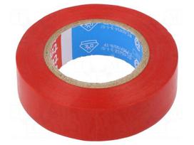 Electrically insulated tape | PVC | W: 15mm | L: 10m | red