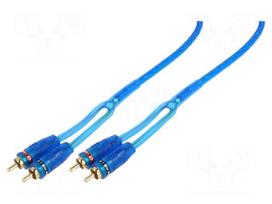 Cable | for amplifier | RCA socket x2,RCA plug x2 | 5m
