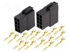 Kit | socket | ISO | PIN: 16 | 16 pins,2x housing for ISO socket