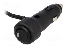 Cigarette lighter plug | 8A | Sup.volt: 7÷12VDC | 12V/1x8A | black
