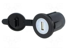 Automotive power supply | USB A socket | Sup.volt: 12÷24VDC | black