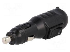 Cigarette lighter plug | 8A | Sup.volt: 7÷12VDC | 12V/1x8A | black