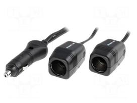 Cigarette lighter socket extension cord | 10A | Sup.volt: 7÷12VDC