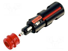 Cigarette lighter plug | screw terminal | 16A | Sup.volt: 12÷24VDC