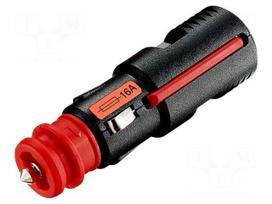 Cigarette lighter plug | screw terminal | 16A | Sup.volt: 12÷24VDC