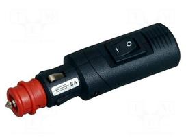 Cigarette lighter plug | screw terminal | 8A | Sup.volt: 12÷24VDC