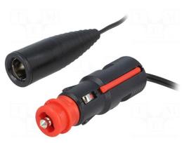 Cigarette lighter socket extension cord | 8A | Sup.volt: 12÷24VDC