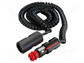 Cigarette lighter socket extension cord | 8A | Sup.volt: 12÷24VDC